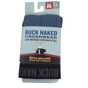 NWT Duluth Trading Buck Naked Mens Boxer Brief Bullpen Stay-Put Pouch Blue Sz XL